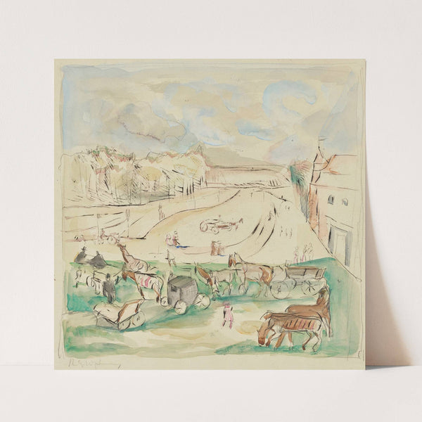 Skizze zur Grunewaldrennbahn (1910 - 1914) by Rudolf Grossmann