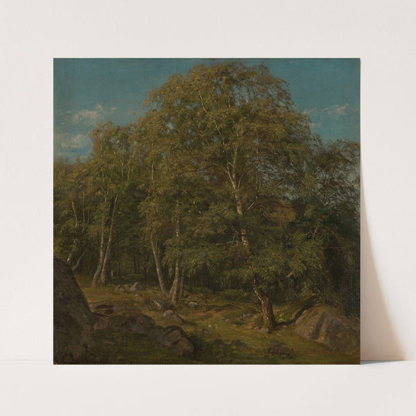 Skogparti. Skogsfjord, Mandal (1872) by Amaldus Nielsen