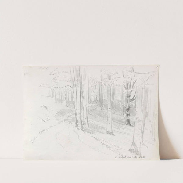 Skogsinteriør ved Wiesenbeker Teich, Harzen by Hans Gude