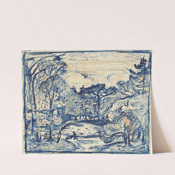 Skovinterieur med brændehugger. La Côte de Grâce, Honfleur. (1904 – 1907) by Emile Othon Friesz