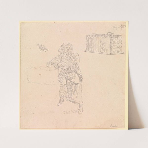 Skovshovedkone, siddende (1836) by Christen Købke