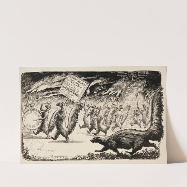 Skunks march to demand that smelly automobiles be members of their union. (1904) by William Henry Walker