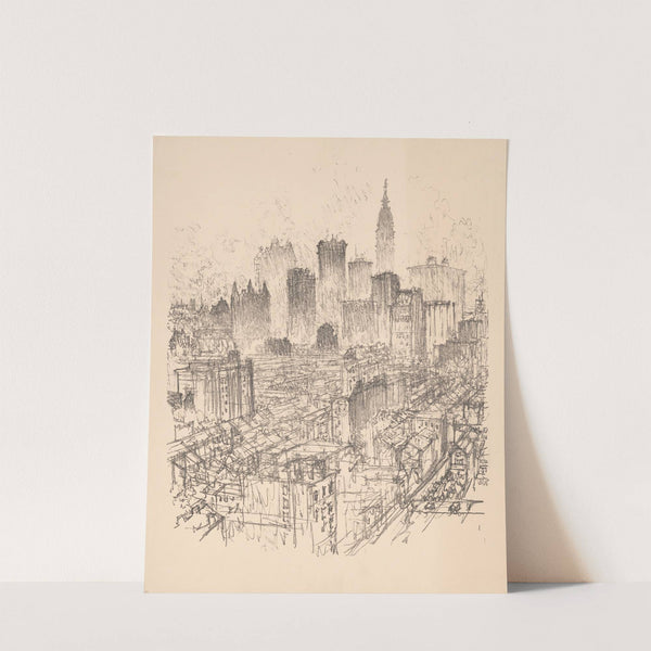 Skyscrapers from the Gladstone by Joseph Pennell