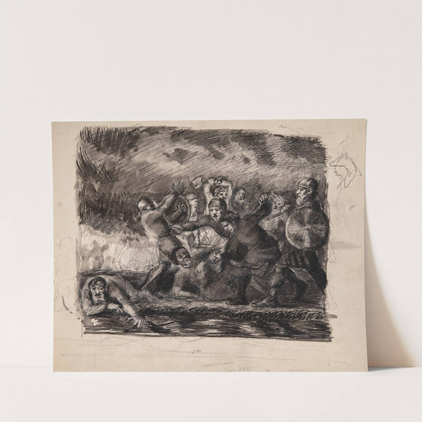 Slagscene by Oluf Hartmann