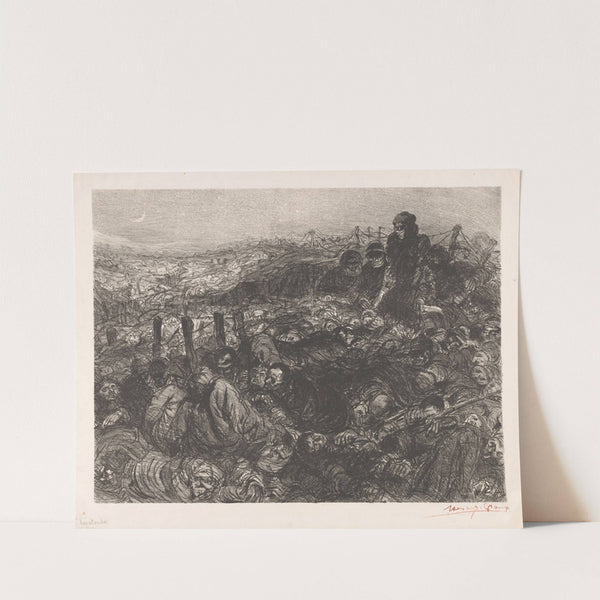 Slagveld met gesneuvelde soldaten by Henry de Groux