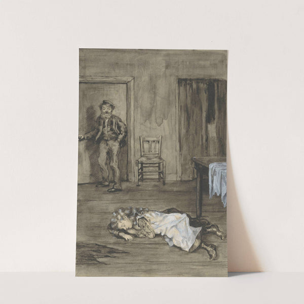 Slapend meisje op een vloer by Anna Maria Kruijff