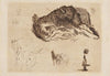 Slapende hond, paarden, kindje en andere kleine schetsen (1893)