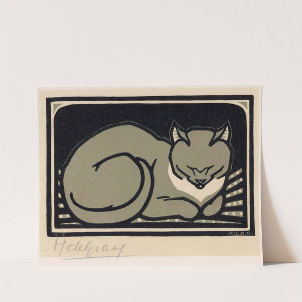 Slapende kat (1918) by Julie de Graag