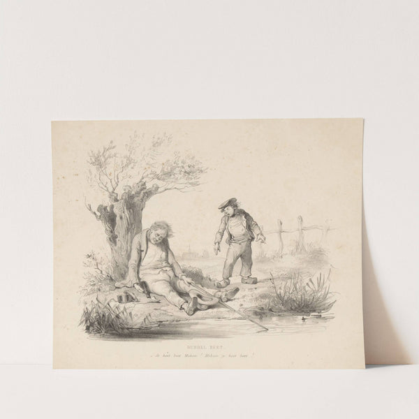 Slapende man met hengel (1832 - 1897) by Alexander Ver Huell