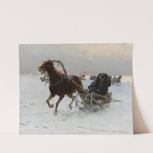 Sledding Caravan by Alfred Von Wierusz-Kowalski