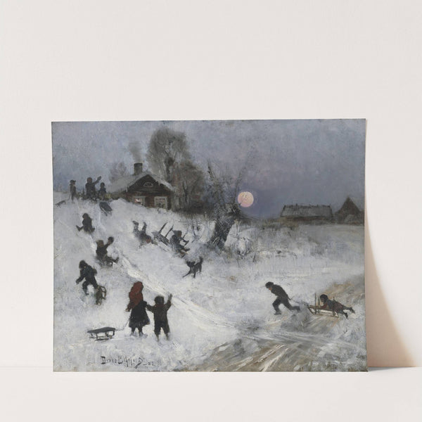 Sledging (1882) by Bruno Liljefors