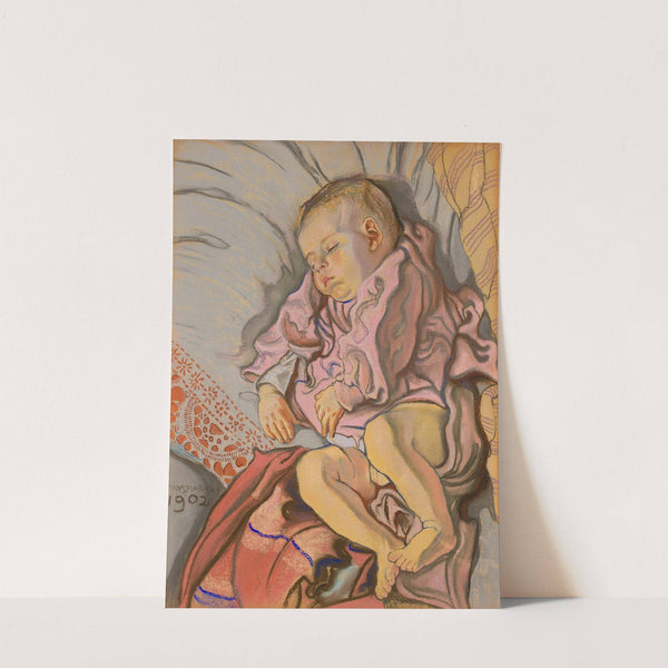 Sleeping child on a cushion (1902) by Stanisław Wyspiański