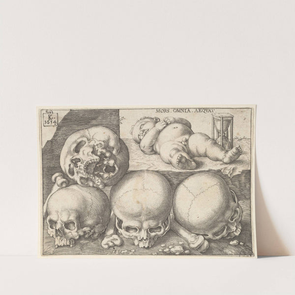 Sleeping Child with Four Skulls by Lucas Kilian