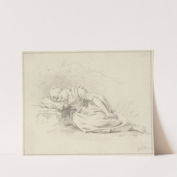 Sleeping girl by Barend Cornelis Koekkoek