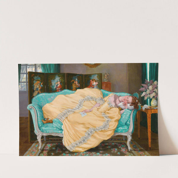 Sleeping Lady in a Room (1919) by Konstantin Andreevich Somov