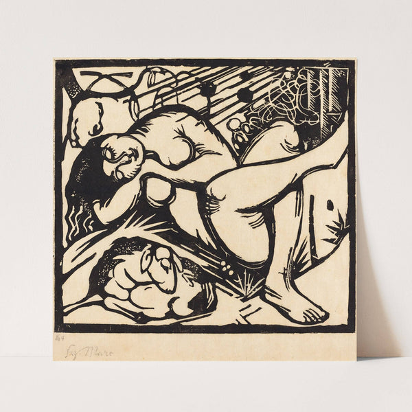 Sleeping Shepherdess (Schlafende Hirtin) (1912) by Franz Marc