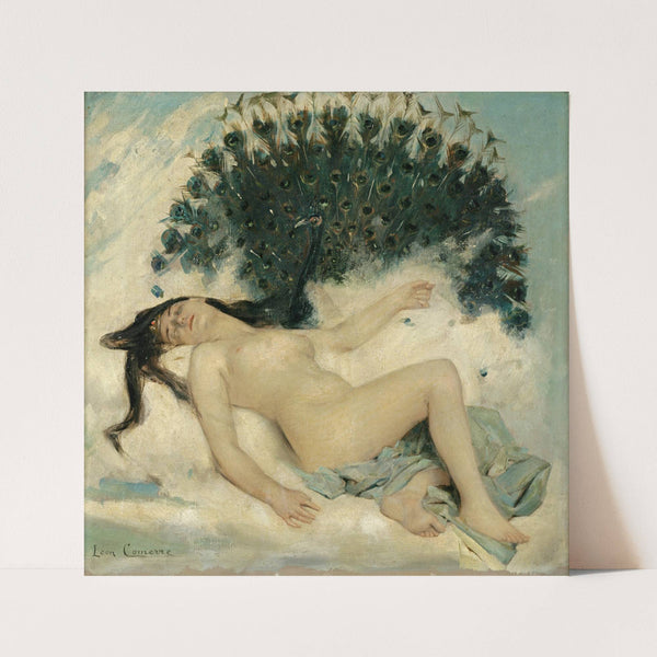 Sleeping Woman with a Peacock by Léon François Comerre