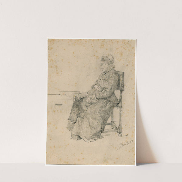 Sleeping woman with book on her lap (1880) by Floris Verster