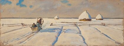 Sleigh in a snowy field – Polesia (after 1895)