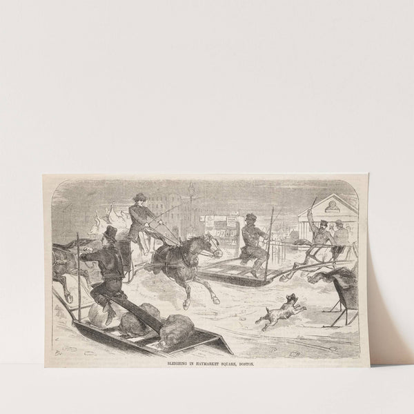 Sleighing in Haymarket Square, Boston (1859) by Winslow Homer