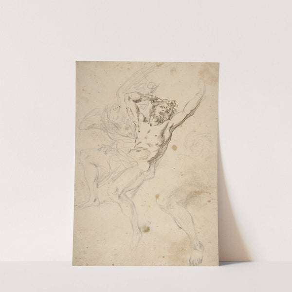 slight sketch of head and shoulders of man in lead pencil by Salvator Rosa