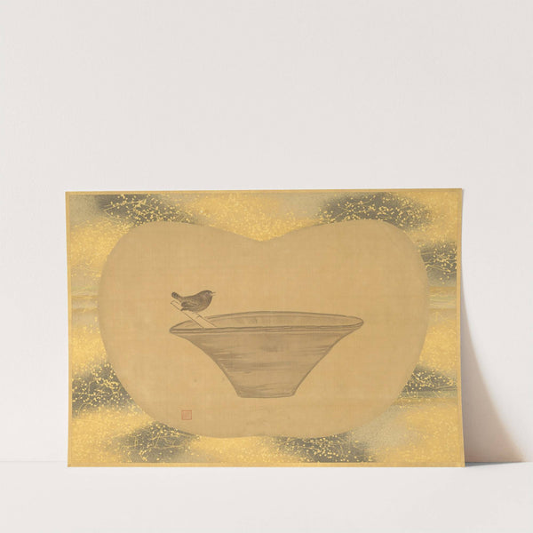 Small bird and mortar (18th century) by Kanō Tsunenobu