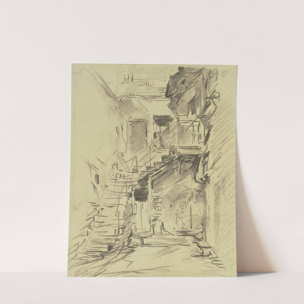 Small farmstead with steep stairs by Anton Burger