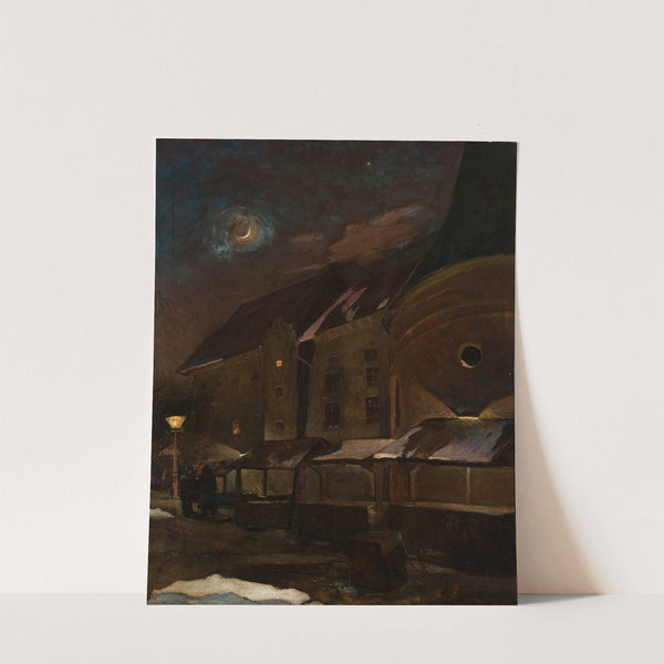 Small Market Square in Krakow at Night by Henryk Szczygliński