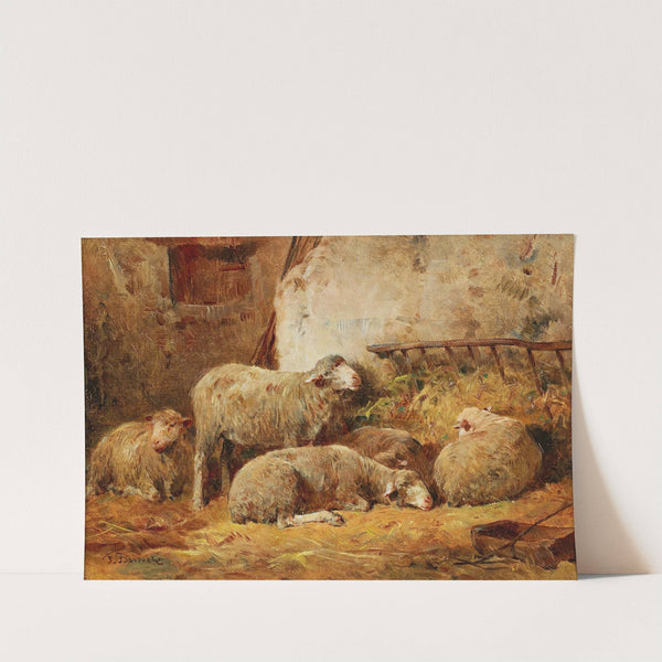Small Stable Scene with Sheep by Félix Saturnin Brissot de Warville