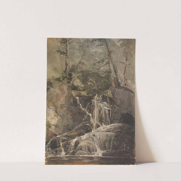 Small Waterfall in Forest by Thomas Sully