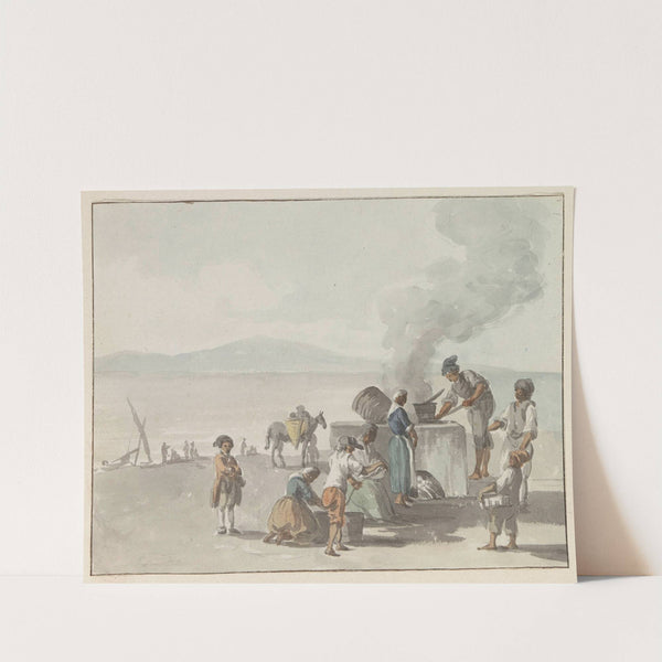 Smelten van teer te Chiaja, Napels (1778) by Abraham-Louis-Rodolphe Ducros