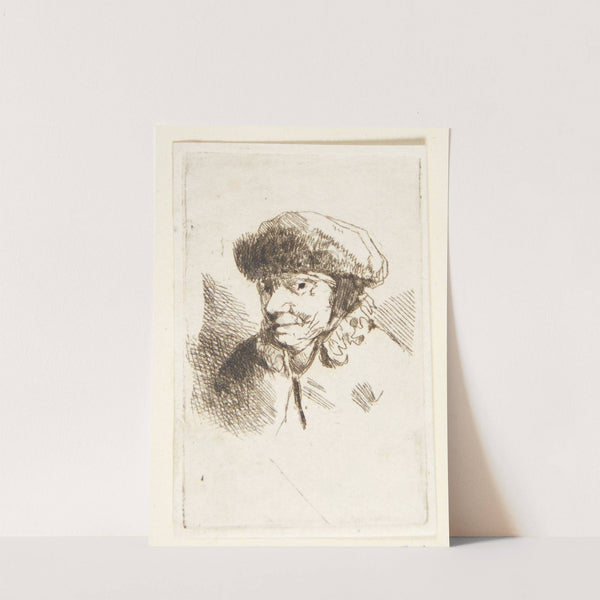 Smilende gammel kvinde med pelshue by Cornelis Pietersz. Bega