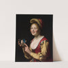 Smiling Girl, a Courtesan, Holding an Obscene Image by Gerard van Honthorst