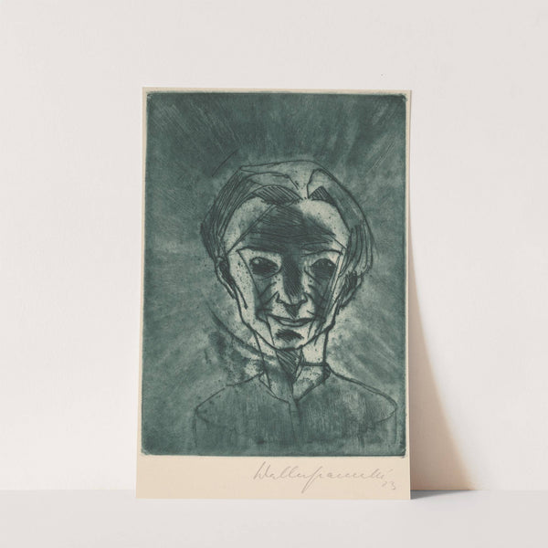 Smiling Head, Self-portrait (Lächelnder Kopf, Selbstporträt) (1923) by Walter Gramatté