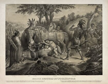 Smith rescued by Pocahontas (1870)