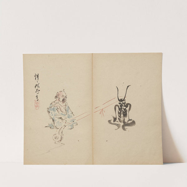 Snail Versus Demon (1800s) by Kawanabe Kyōsai