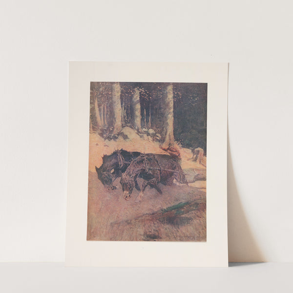 Snaking logs to the skidway (1906) by Frederic Remington