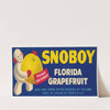 SnoBoy Florida Grapefruit Label (1930-1950)