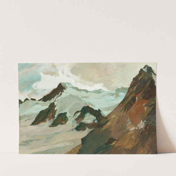 Snow-covered summit in the high mountains by Hugo Hodiener