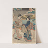 Snow Scene; Two Women with Umbrellas and Bags by Toyokuni Utagawa