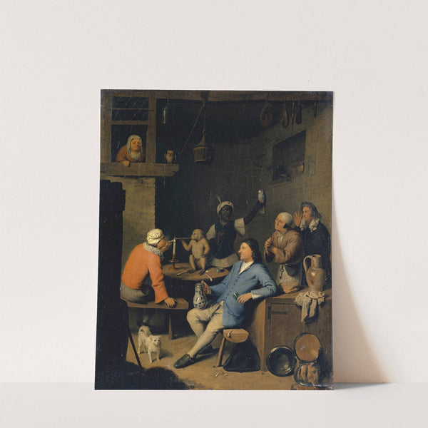 Society with an Ape Smoking a Pipe in a Tavern by Nicolas Van Haften