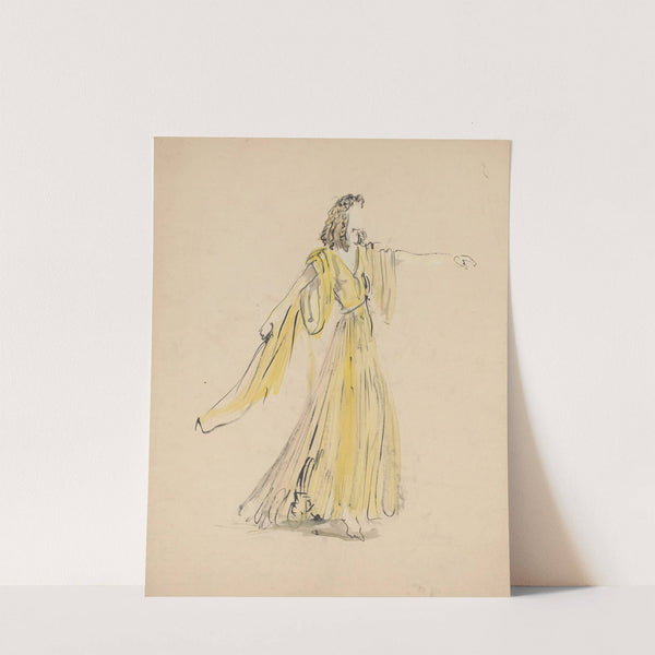 Sodome et Gomorrhe – maquette de costume – femme en robe jaune (1943) by Christian Bérard