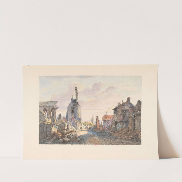 Soissons – La cathédrale et la rue de la Buerie (1920) by E. Tatin