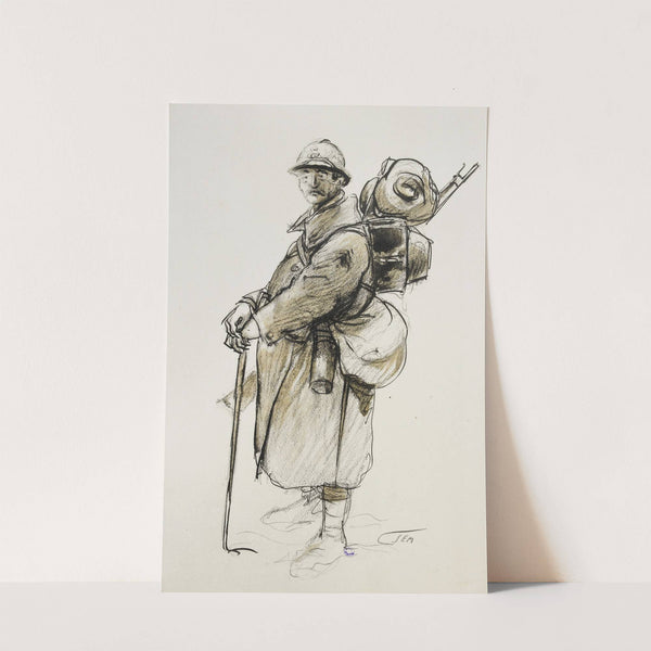 Soldat appuyé sur un bâton (1917-1918) by Georges Goursat (Sem)