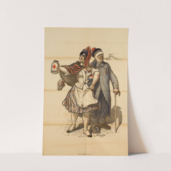 Soldat blessé et cantinière (1916) by Adolphe Léon Willette