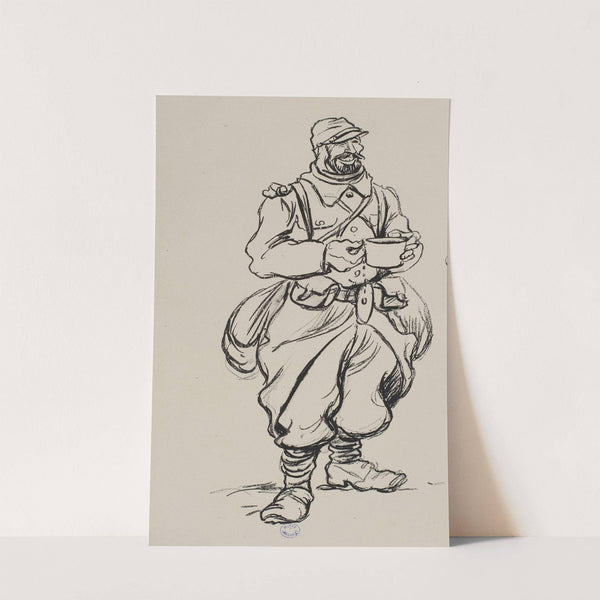Soldat tenant un quart (1915-1916) by Georges Goursat (Sem)