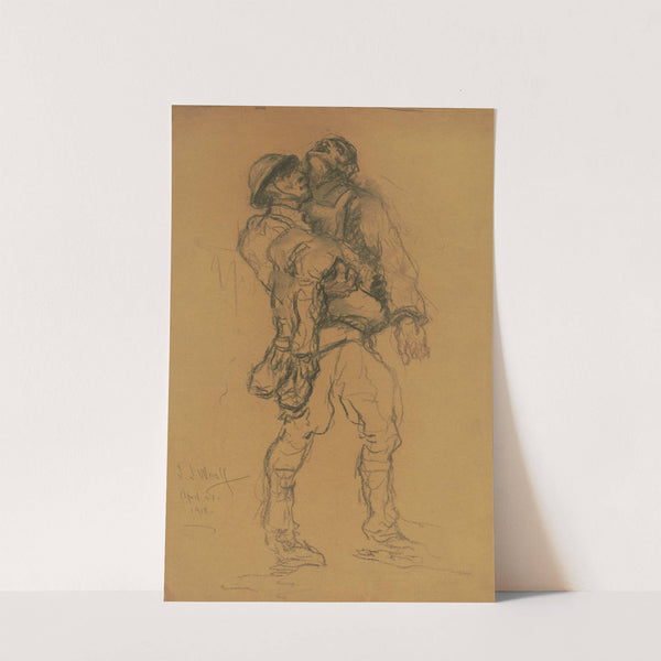 Soldier Carrying a Wounded Soldier by Samuel Johnson Woolf