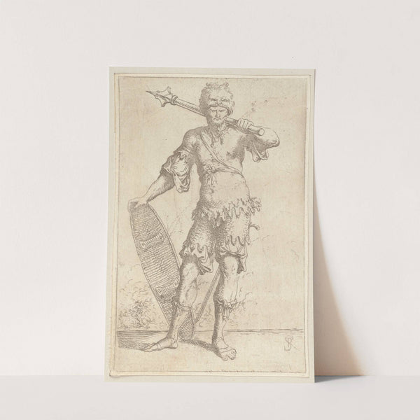 Soldier, En Face, Shouldering a Pike and Holding a Shield by Salvator Rosa