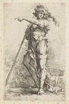 Soldier Holding a Cane in His Right Hand, Pointing toward the Left 2