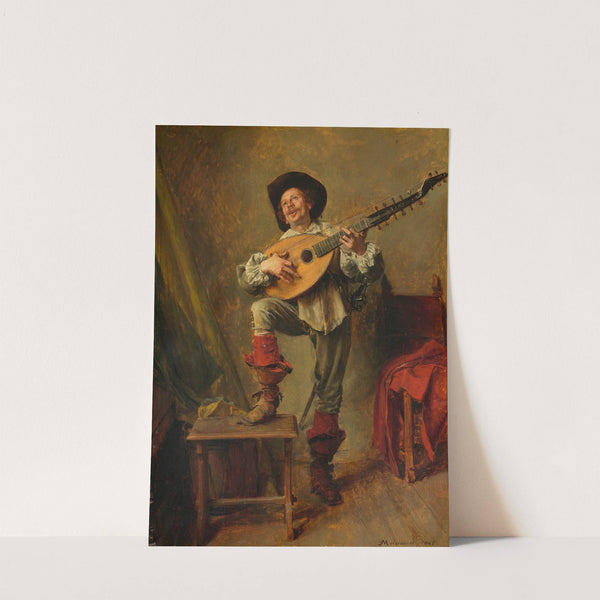 Soldier Playing the Theorbo (1865) by Ernest Meissonier